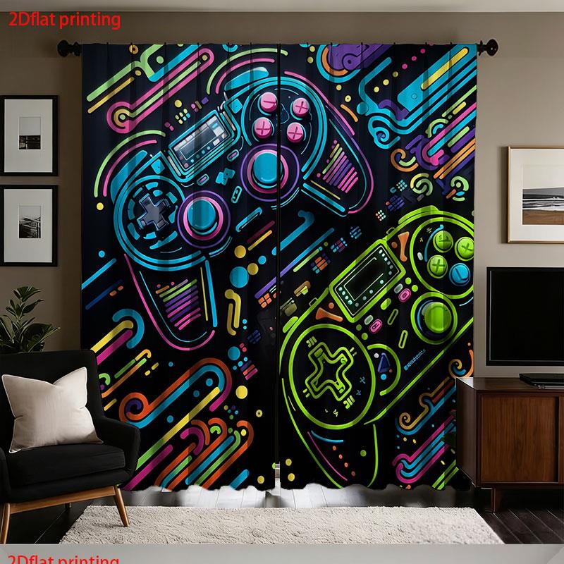 Background Retro Gaming - 2 Cortinas de Juego con Diseño