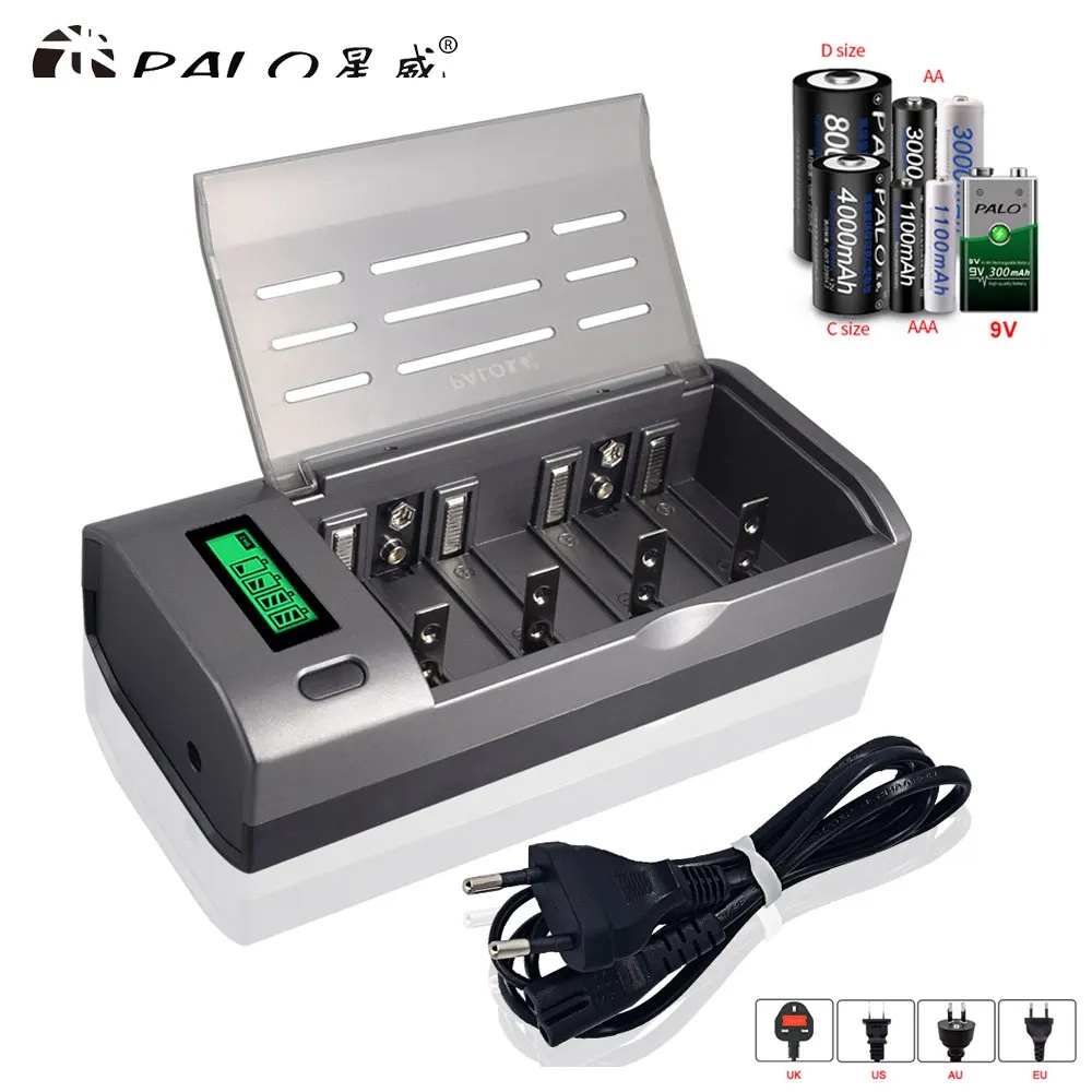 Rechargeable Battery Aa - Cargador Inteligente PALO con Pantalla LCD