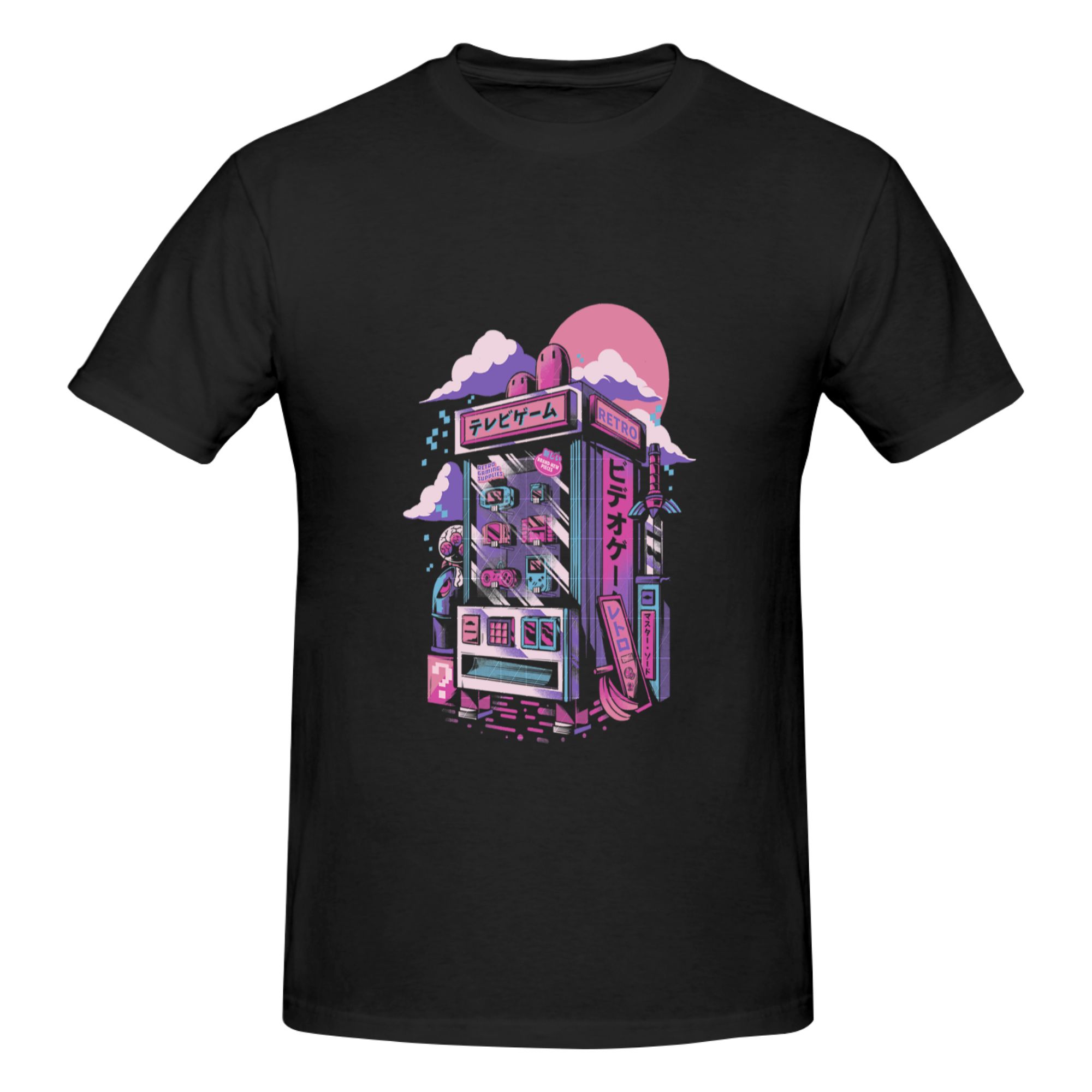 Retro Gaming Shops - Camiseta divertida con estampado de máquina