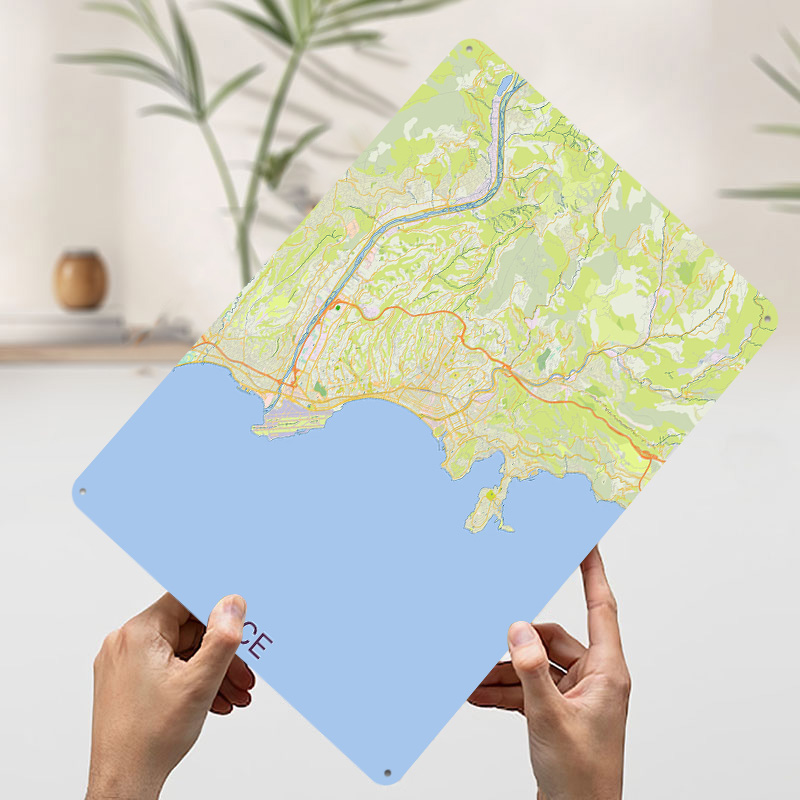 Mapa de Niza, Francia, Póster  - Retro Gaming France reseña y precio