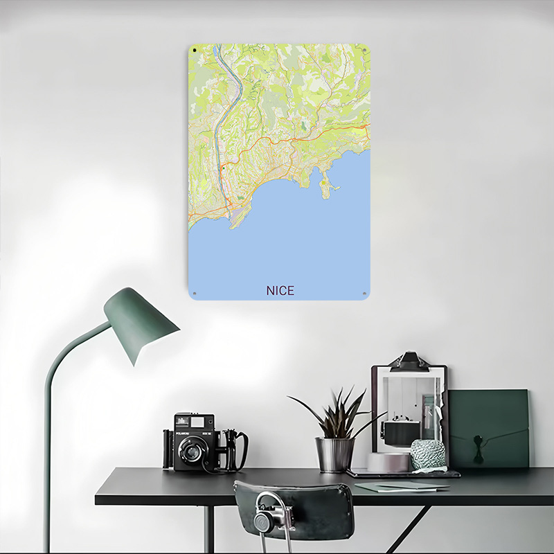 Mapa de Niza, Francia, Póster  - Retro Gaming France reseña y precio