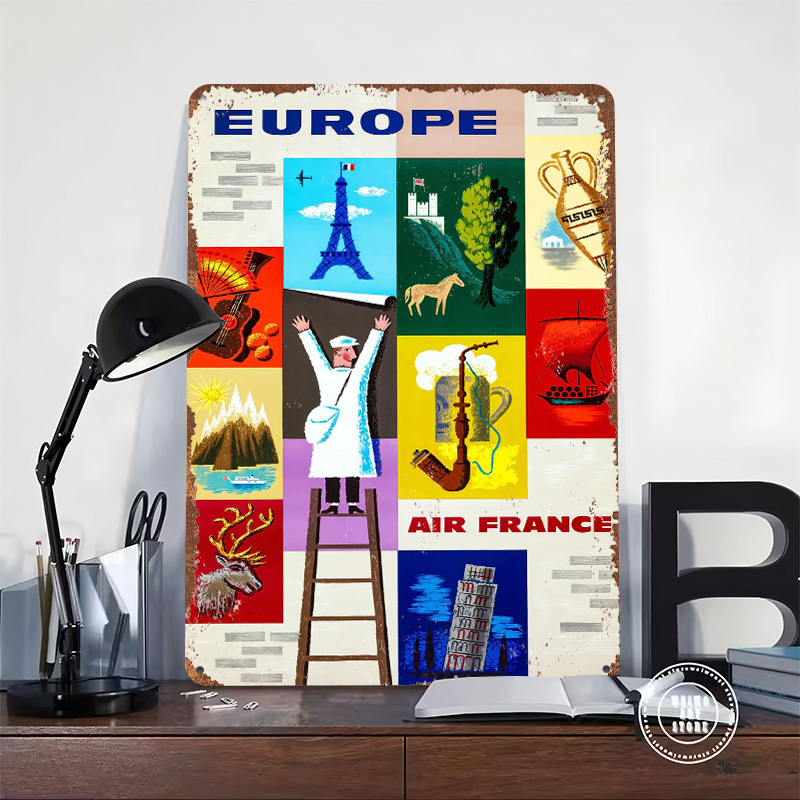 Póster Metálico de Viaje a Eur - Retro Gaming France reseña y precio