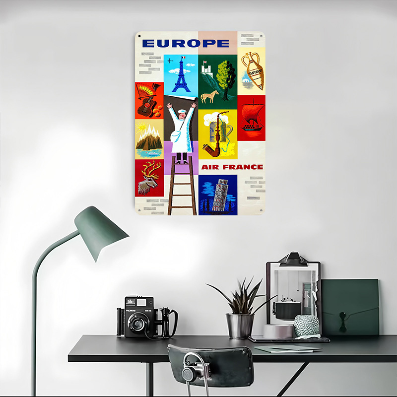 Póster Metálico de Viaje a Eur - Retro Gaming France reseña y precio