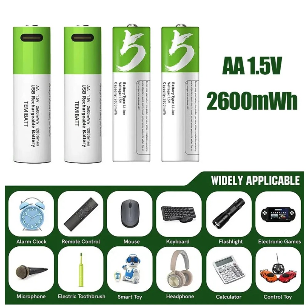 8 baterías recargables AA de 1 - Rechargeable Battery Aa reseña y precio