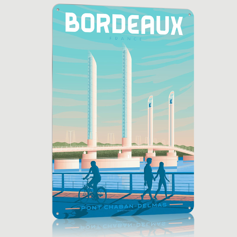 Póster Metálico de Burdeos, Fr - Retro Gaming France reseña y precio