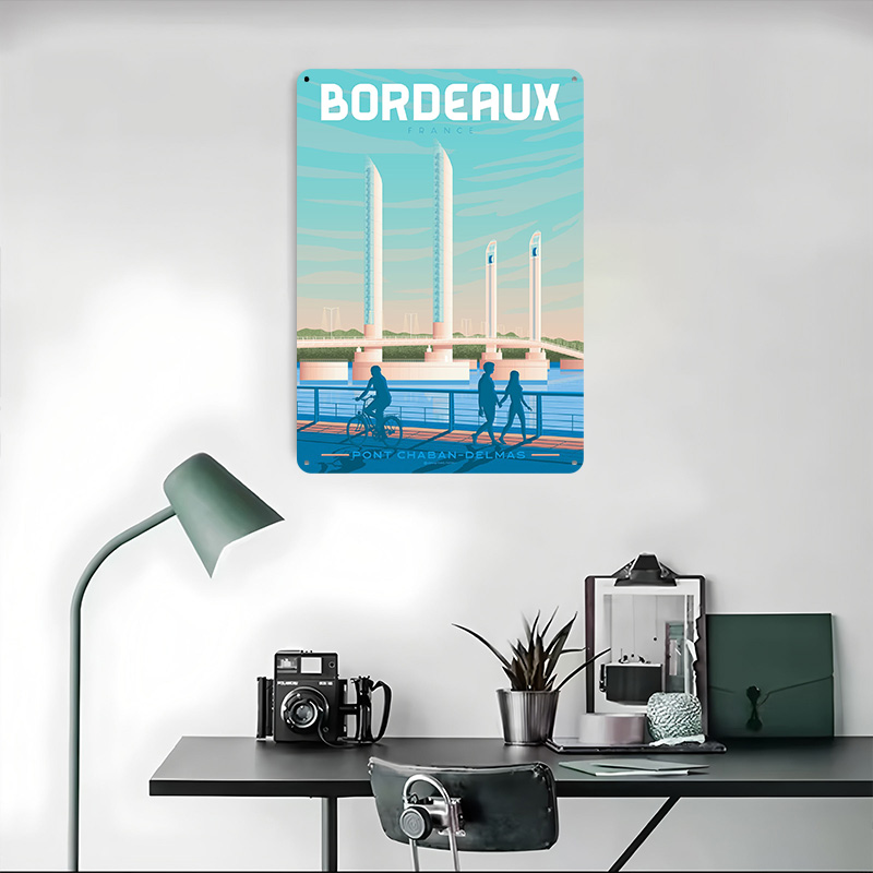 Póster Metálico de Burdeos, Fr - Retro Gaming France reseña y precio