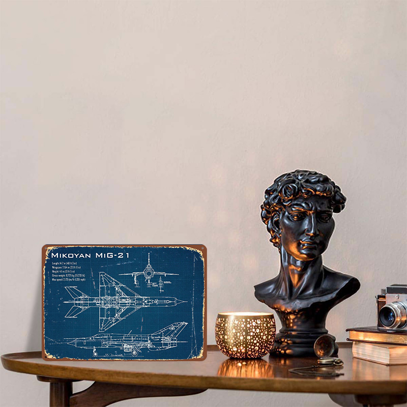 Póster impreso de aviones Mig  - Retro Gaming Desk reseña y precio