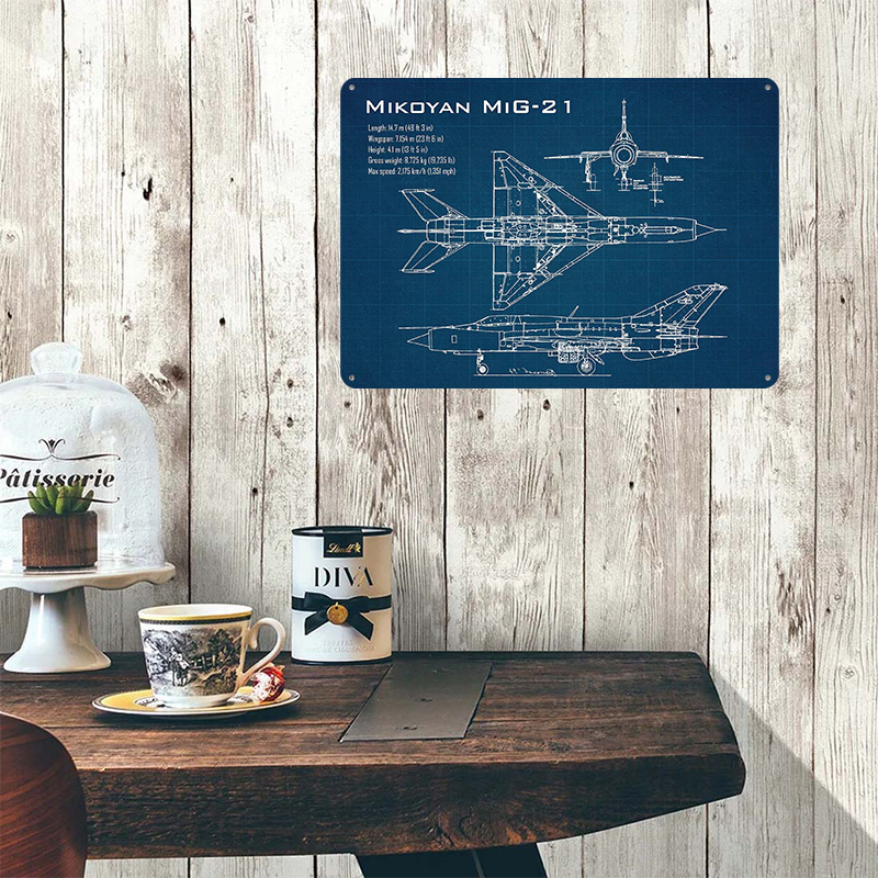 Póster impreso de aviones Mig  - Retro Gaming Desk reseña y precio
