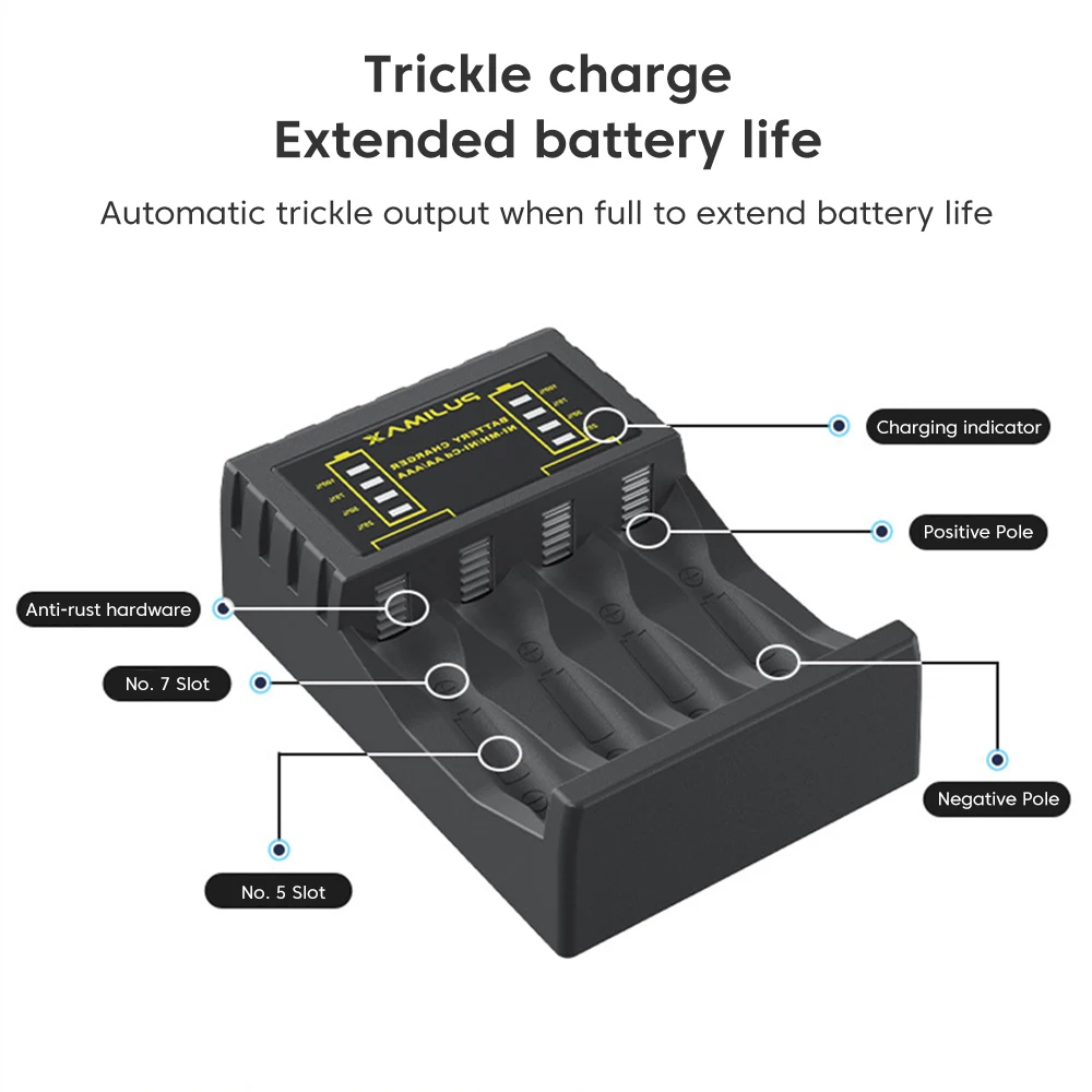 Cargador de batería AA/AAA, 4  - Rechargeable Battery Aa reseña y precio