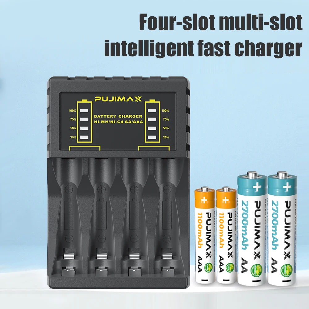 Cargador de batería AA/AAA, 4  - Rechargeable Battery Aa reseña y precio