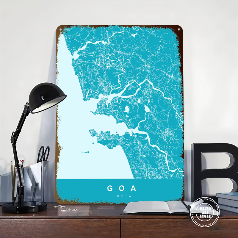Mapa de Goa, India, Impresión  - Retro Gaming India reseña y precio